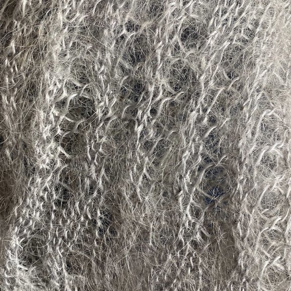 47" x 47" Gray Orenburg Scarf Goat Down Square Wrap Authentic Russian Shawl - Picture 3 of 3